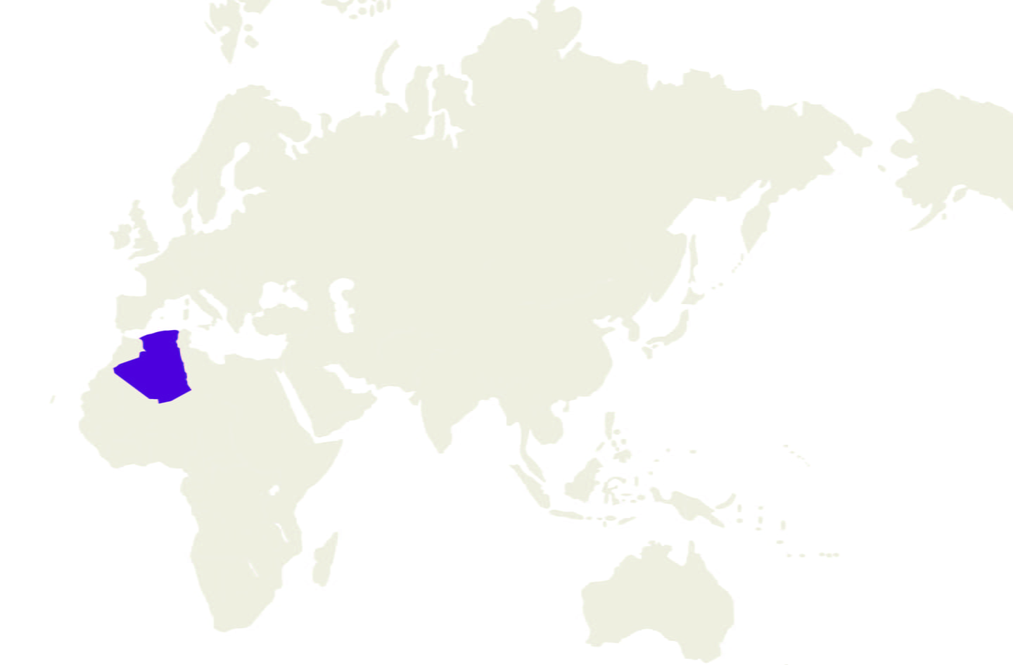 Map with Algeria highlighted